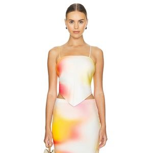 NWT LNA Scarf Top in Afterglow Pink Orange Size XS